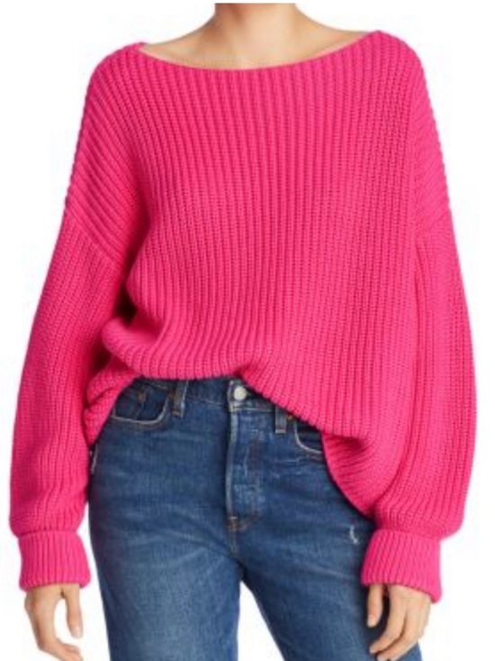 French Connection Sweaters - 🌸French Connection 100% Cotton Millie Mozart Pink fisherman Rib Boatneck Sweater